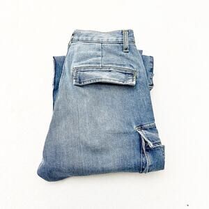 Ramy Brook Carpenter Style Cargo Denim Jeans Light Wash D08235024 Size 28